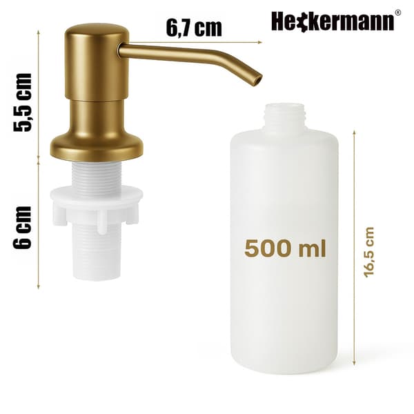 Heckermann Köksvätskedispenser 500ml Guld
