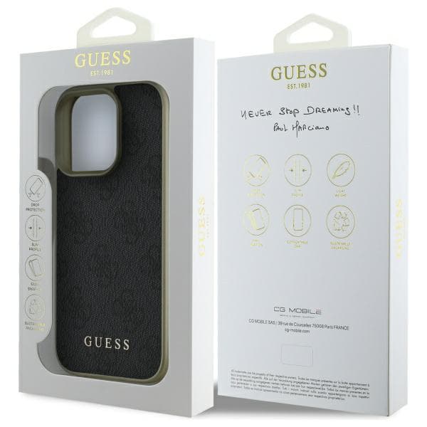 Guess 4G Charms Collection cover til iPhone 16 Pro, sort