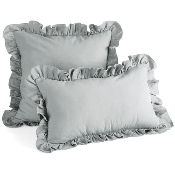 FRILL örngott 45x45 cm silver bomull
