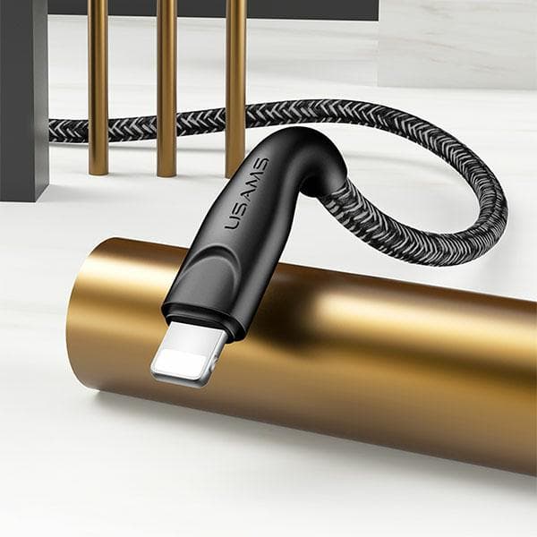 USAMS Flätad U41 USB-A till Lightning-kabel 1m 2A Röd