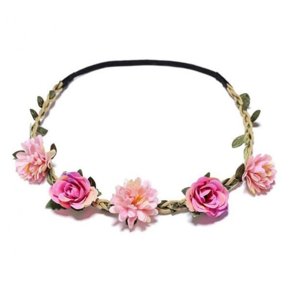 Krans, blomsterhårbånd, krans på elastik BOHO W115