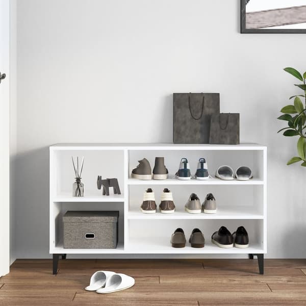 vidaXL Skohylla vit 102x36x60 cm träbaserat material