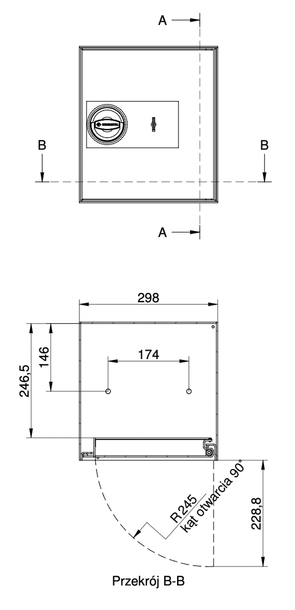 Koliber 2.0 34 kassaskåp, klass A nyckellås, säkerhetsklass S1