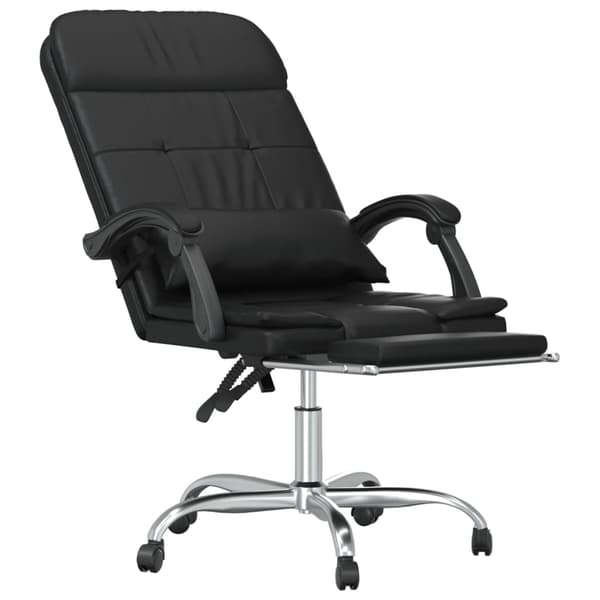 vidaXL lænestol med massagefunktion, sort kunstlæder
