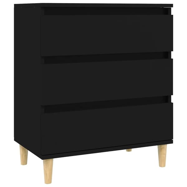 vidaXL kommode, sort, 60x35x70 cm, træbaseret materiale
