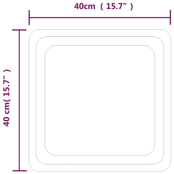 vidaXL Badrumsspegel med LED, 40x40 cm