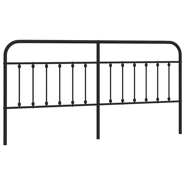 vidaXL metalsengegavl, sort, 193 cm