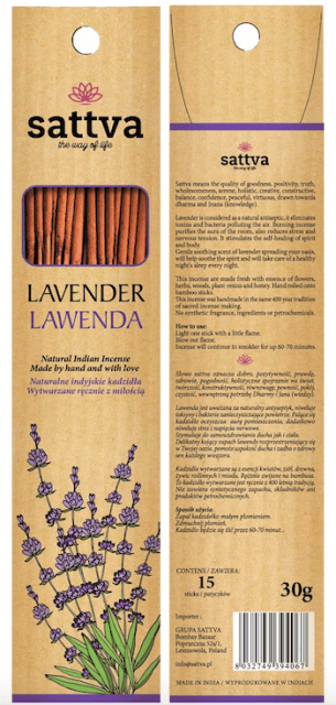 SATTVA Naturlig Indisk Røgelse - Lavendel 30g