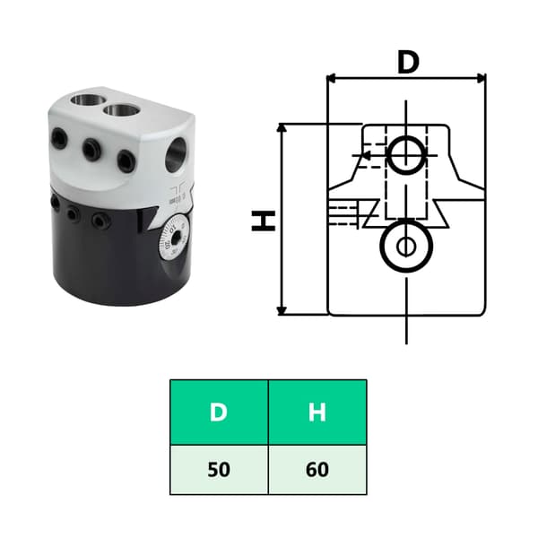 vidaXL 50 mm svarvbom och skaft MT2 för svarv