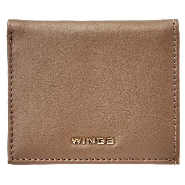 Wings liten damplånbok naturläder beige