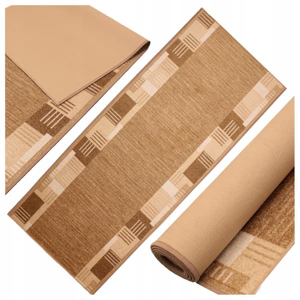 [7] Mattlöpare Gummerad Monte Beige 80X130cm D7496