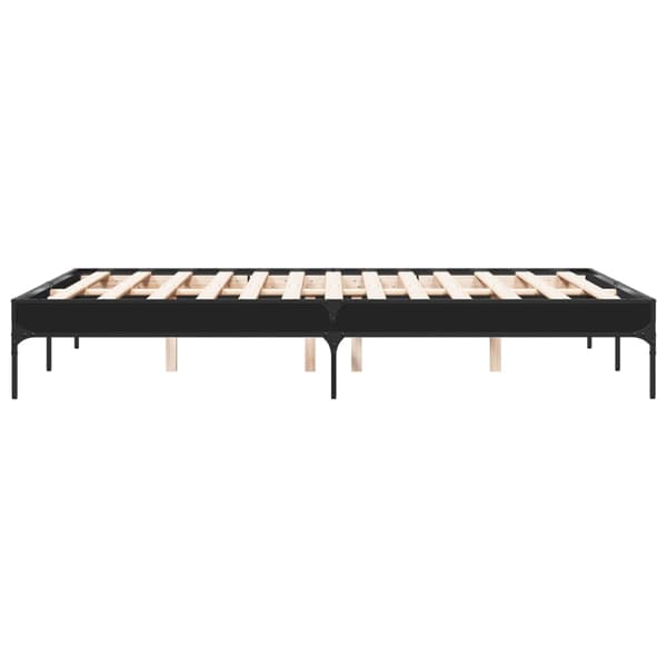 vidaXL sengestel sort 120x190 cm træ og metal