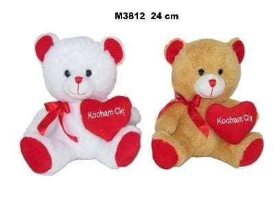 Bamser med hjerter 24 cm MIX
