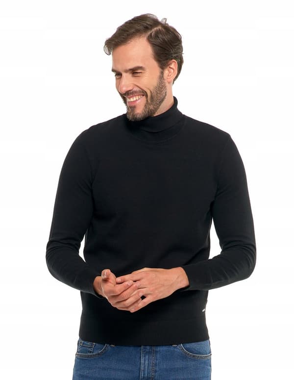 Herrtröja Elegant Klassisk Polotröja Modern Långärmad MORAJ S svart