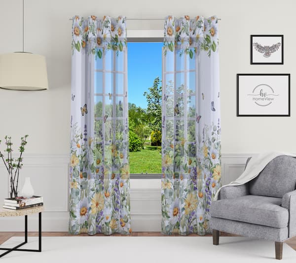 Gardin med snørehuller, print 807