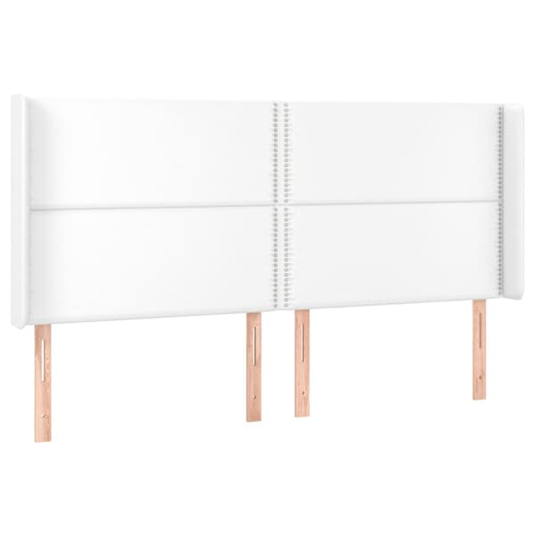 vidaXL Vingad nackstöd vit 203x16x118/128 cm konstläder