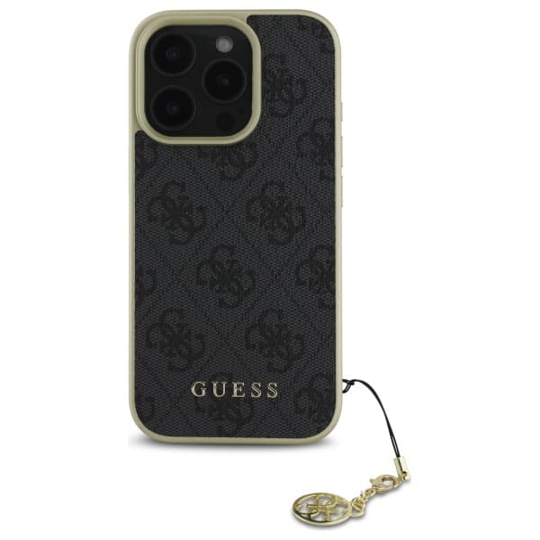 Guess 4G Charms Collection cover til iPhone 16 Pro, sort