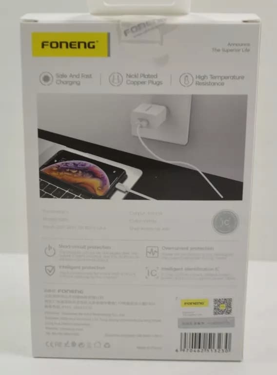 FONENG K210 2.1A 10W 1xUSB Vægoplader Hvid