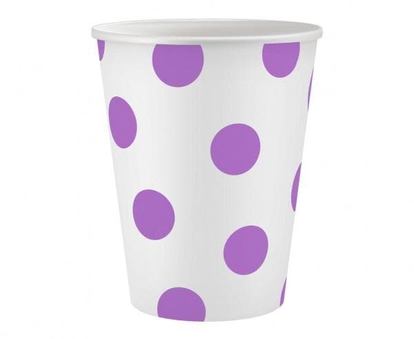 Pappmuggar med lavendelfärgade ärtor 250ml 6 st.