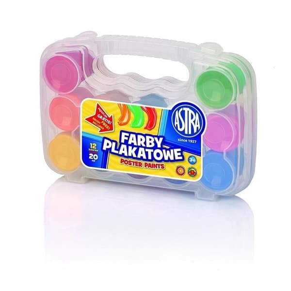 Plakatmaling 12 farver 20ml ASTRA etui
