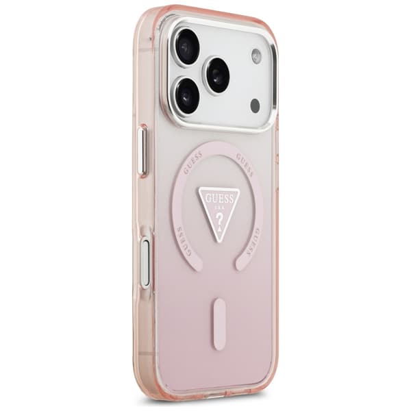 Guess IML Gradient Triangle Logo MagSafe-etui til iPhone 17 Pro i lyserødt