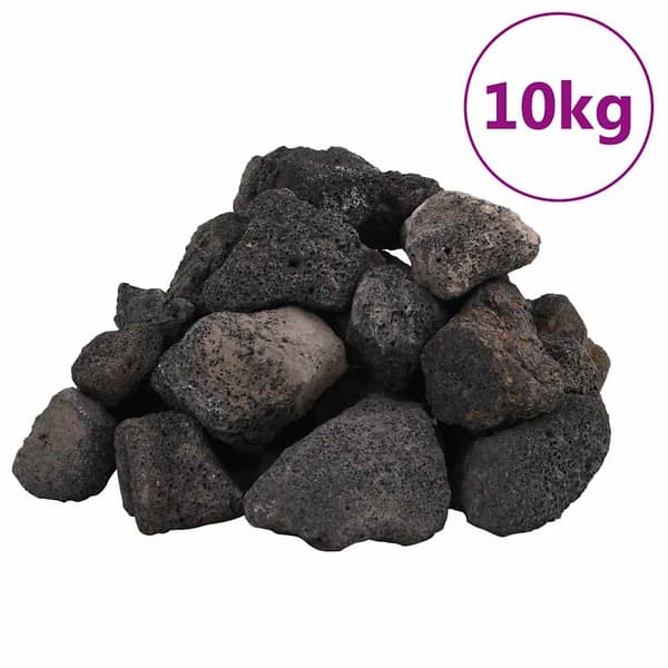 vidaXL vulkansk sten, 10 kg, sort, 5-8 cm