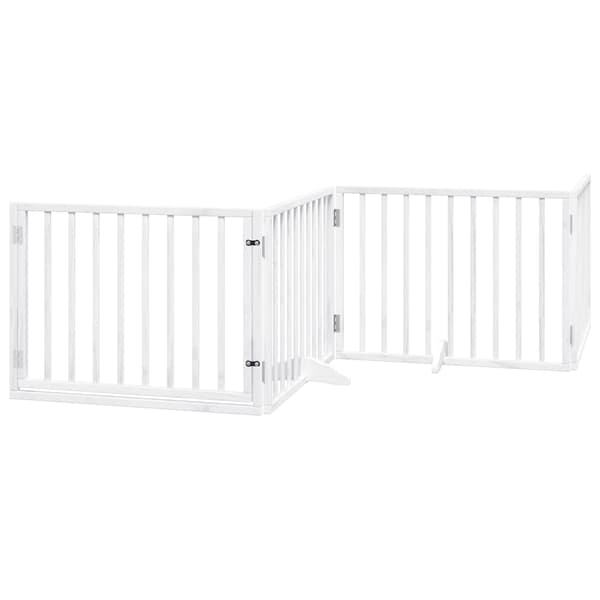 vidaXL Hopfällbar hundgrind med dörr 12 paneler vit 960 cm