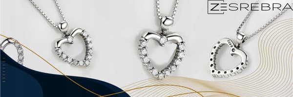 Sølvkæde pr 925 hjerte med cubic zircon krystal sølvvedhæng