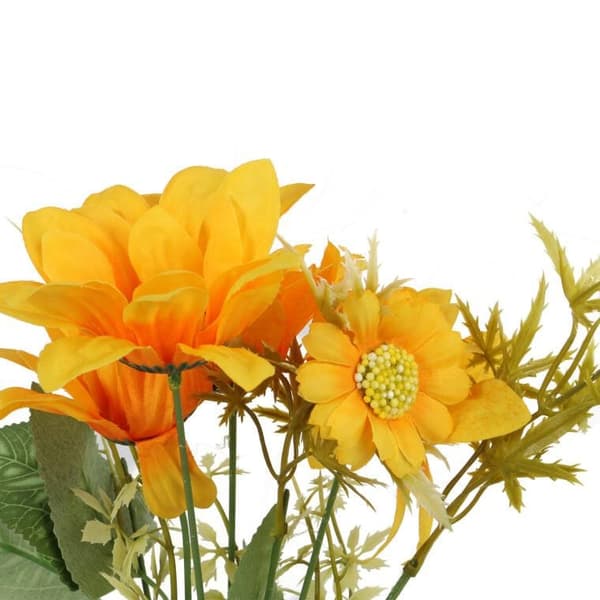 Buket med 7 margueritter, 36 cm, gul