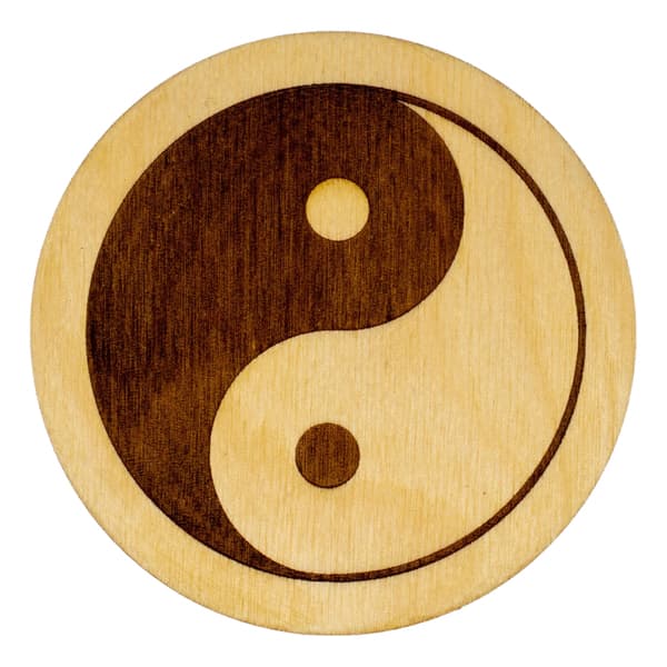 Yin Yang kopunderlag 10x10cm træ