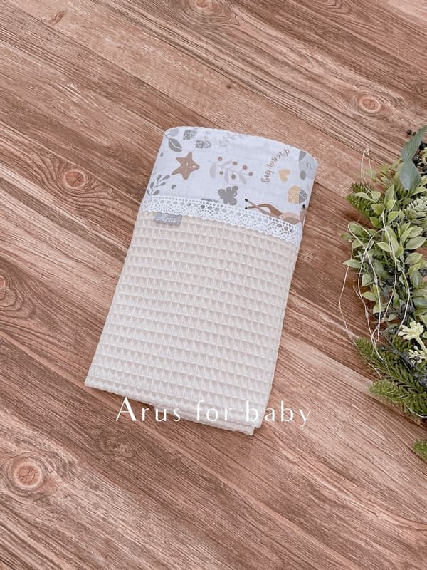 Filt / våffelfilt 75x100 Boho Forest beige