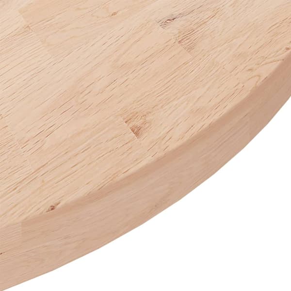 vidaXL rund bordplade Ø90x4 cm rå egetræ
