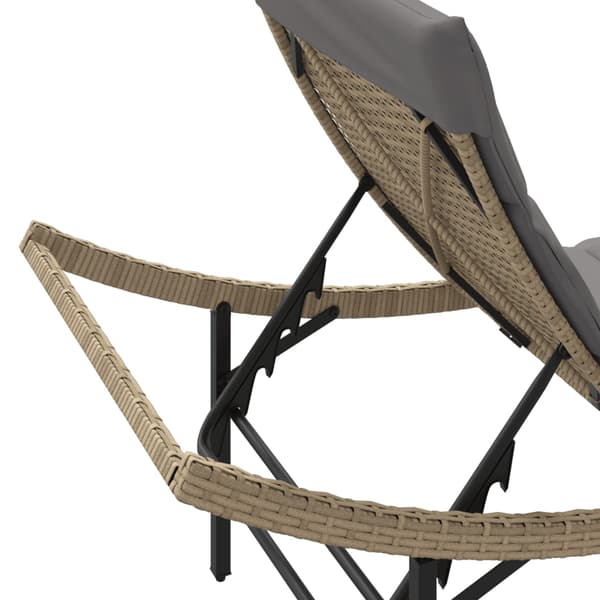 vidaXL Solstolar med kuddar, set om 2, beige, polyrotting