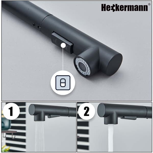Heckermann SZ-888 Sort multifunktionelt køkkenarmatur