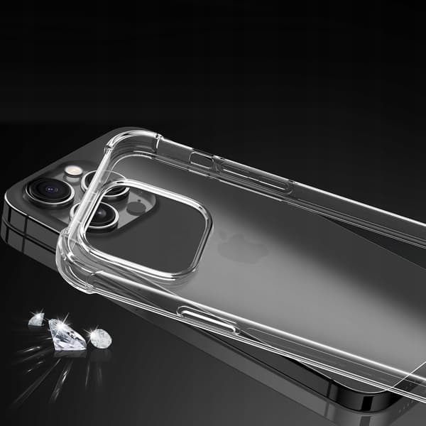Etui til iPhone 15 Pro Max STØDBAR CLEAR Etui PLECKI + 9H Glas