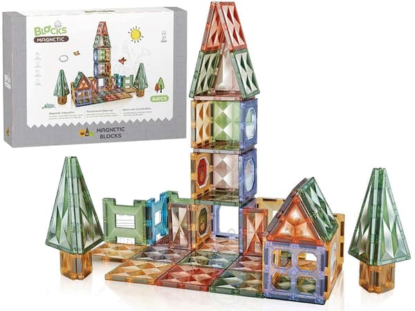 Magnetiska block 3D-pussel konstruktion pedagogiskt 84 bitar