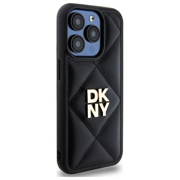 DKNY Quilted Stack Logo-skal till iPhone 15 Pro Max, Svart