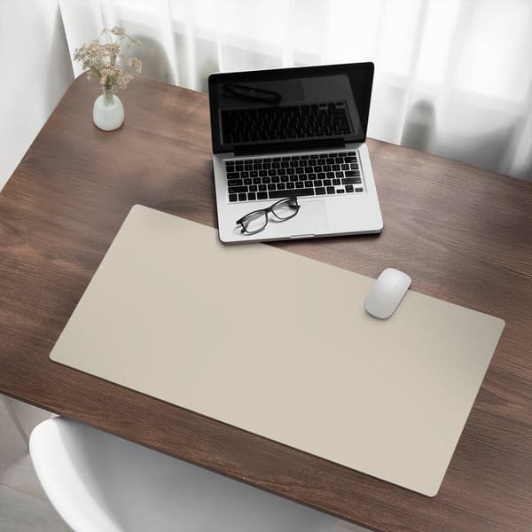 Modernt skrivebordunderlag med originaltryk, beige, 90x45 cm