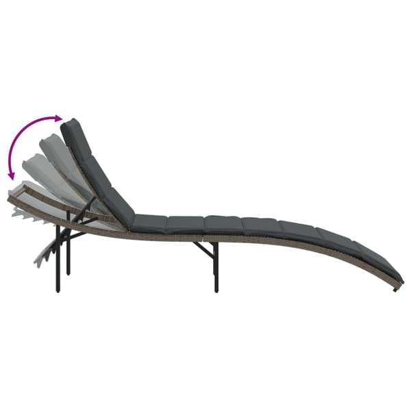 vidaXL Solstolar med bord, set om 2, grå, polyrotting