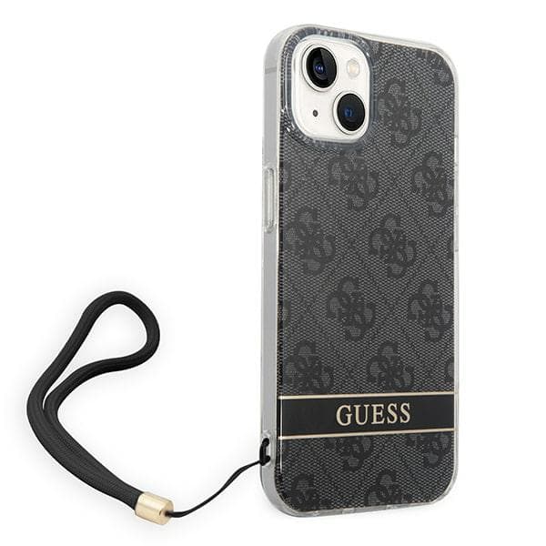 Guess 4G Print Strap-skal till iPhone 14 Plus, svart