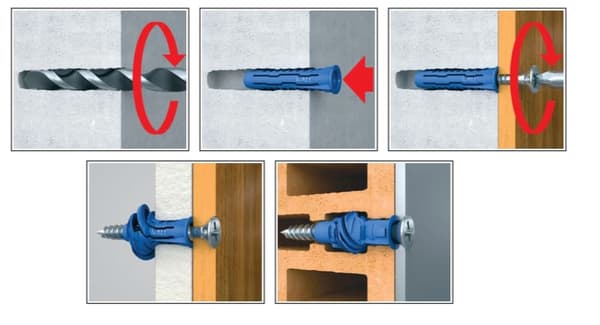 RAWLPLUG Yleistulpat ruuvilla 6 kpl/pkt
