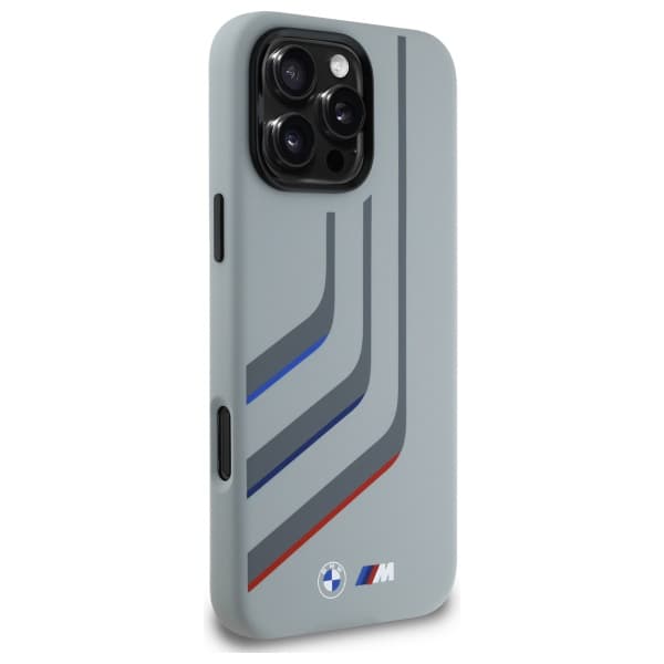 BMW Silicone Turning Lines MagSafe -kotelo iPhone 16 Pro Maxille, harmaa
