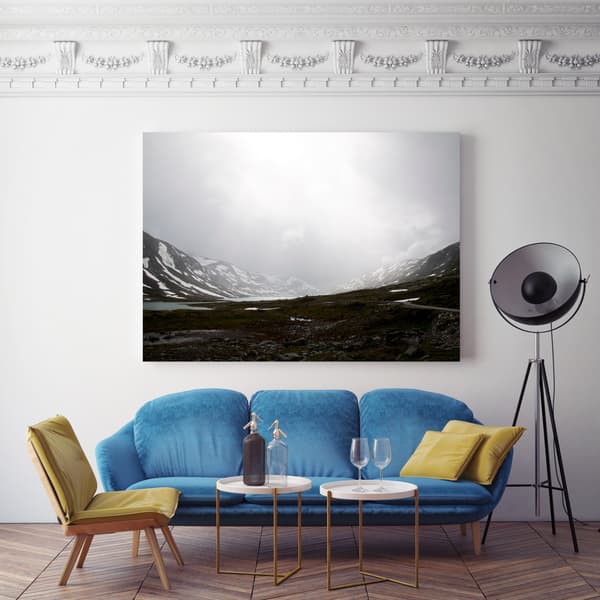 Lærredstryk Naturdal Bjerge 120x40 cm