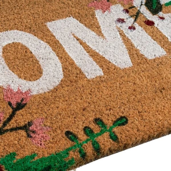 Kokos dørmåtte HOME blomster 60x40 cm