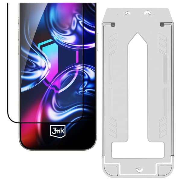 3MK HardGlass Max härdat glas med applikator för iPhone 16 Pro Max