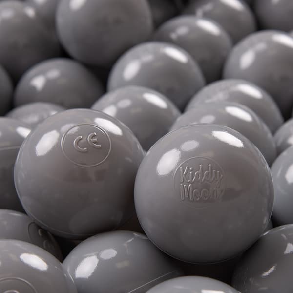 KiddyMoon plastbollar 7 cm grå 700 leksaksbollar set