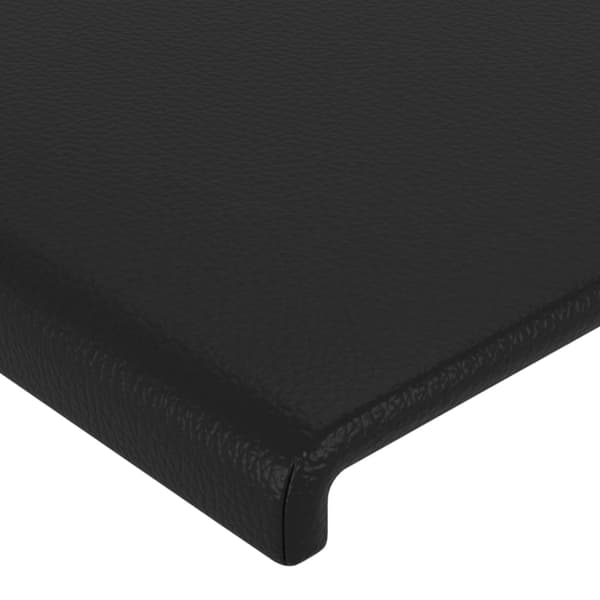 vidaXL sengegavl til seng, sort, 200x5x118/128 cm, kunstlæder