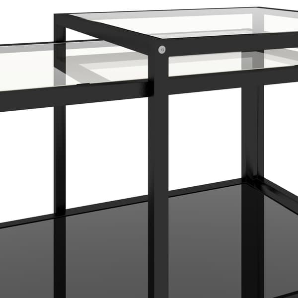 vidaXL teborde, sæt med 2, hærdet glas, sort