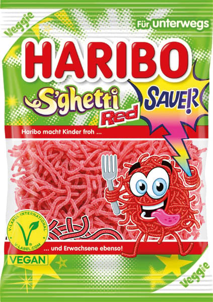 Spaghetti röda fatgeléer 85g - Haribo