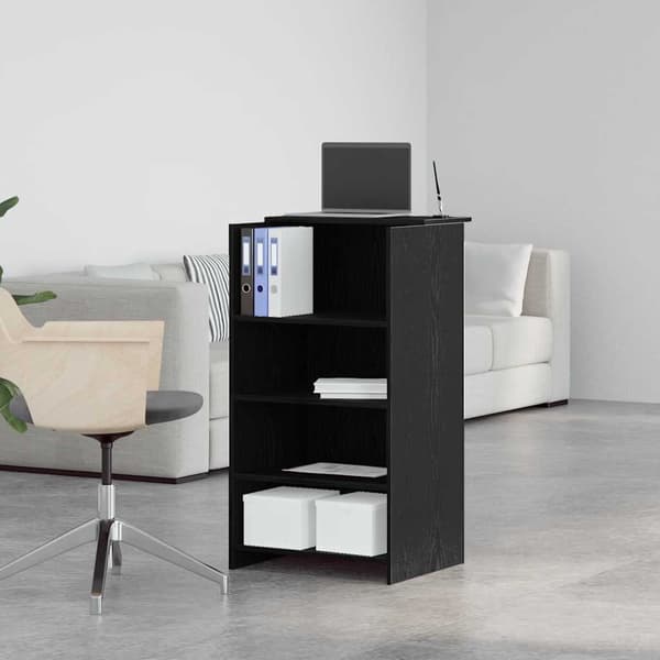 vidaXL Receptionsdisk svart 55x50x103,5 cm limmat trä